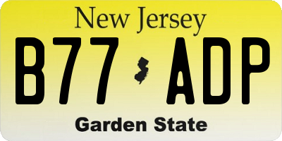 NJ license plate B77ADP