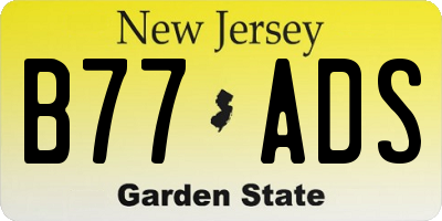NJ license plate B77ADS