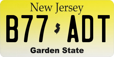 NJ license plate B77ADT