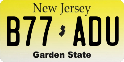 NJ license plate B77ADU