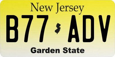 NJ license plate B77ADV