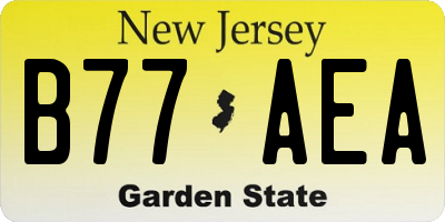 NJ license plate B77AEA