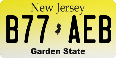 NJ license plate B77AEB