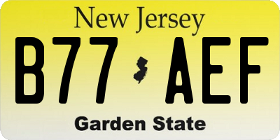 NJ license plate B77AEF
