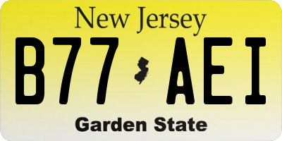 NJ license plate B77AEI
