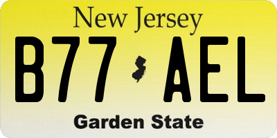 NJ license plate B77AEL
