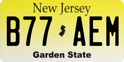 NJ license plate B77AEM