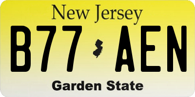 NJ license plate B77AEN