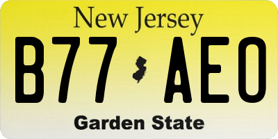 NJ license plate B77AEO