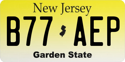 NJ license plate B77AEP