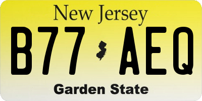 NJ license plate B77AEQ