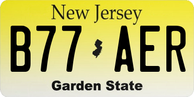 NJ license plate B77AER