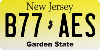 NJ license plate B77AES