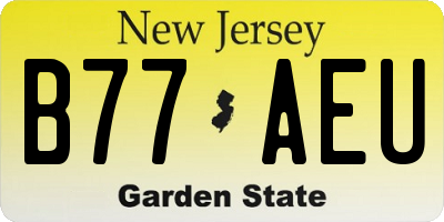 NJ license plate B77AEU