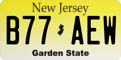 NJ license plate B77AEW