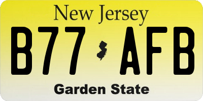 NJ license plate B77AFB