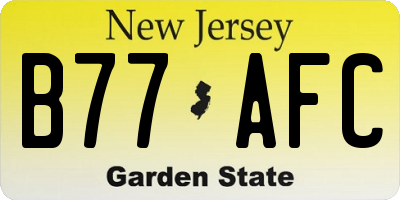NJ license plate B77AFC