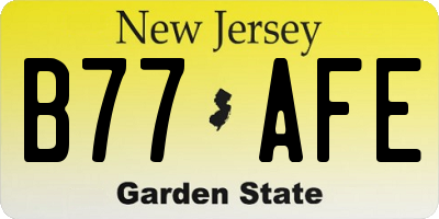 NJ license plate B77AFE