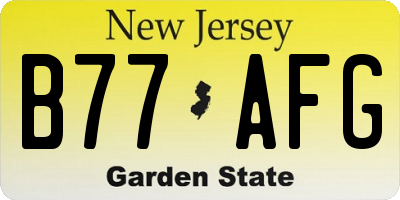 NJ license plate B77AFG
