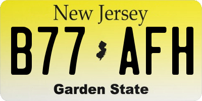 NJ license plate B77AFH