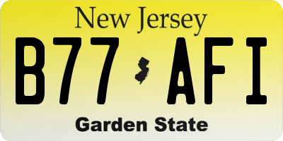 NJ license plate B77AFI