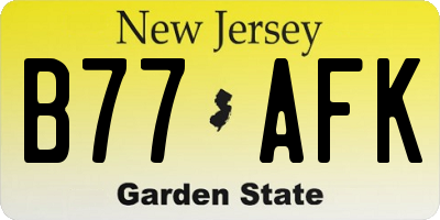 NJ license plate B77AFK