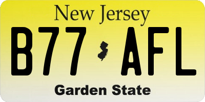 NJ license plate B77AFL