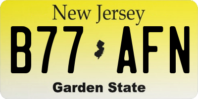 NJ license plate B77AFN