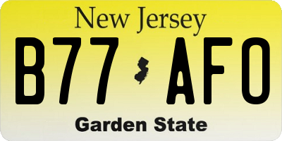 NJ license plate B77AFO