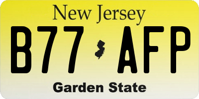 NJ license plate B77AFP
