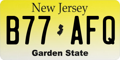 NJ license plate B77AFQ