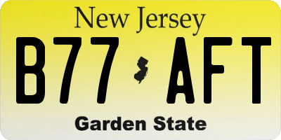 NJ license plate B77AFT