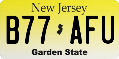 NJ license plate B77AFU
