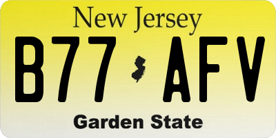 NJ license plate B77AFV