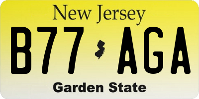 NJ license plate B77AGA