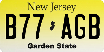 NJ license plate B77AGB