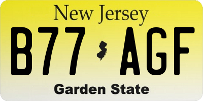 NJ license plate B77AGF