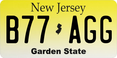 NJ license plate B77AGG