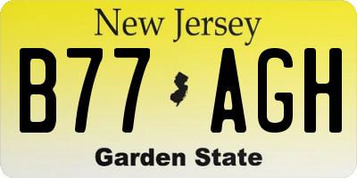 NJ license plate B77AGH