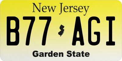 NJ license plate B77AGI