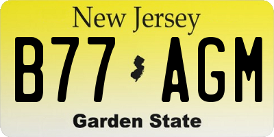 NJ license plate B77AGM