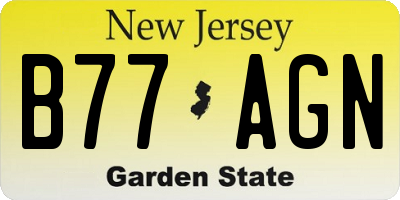 NJ license plate B77AGN