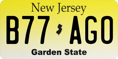 NJ license plate B77AGO