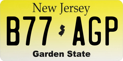 NJ license plate B77AGP