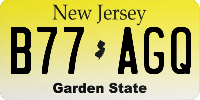 NJ license plate B77AGQ