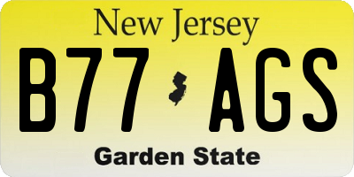 NJ license plate B77AGS