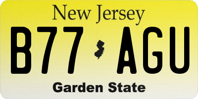 NJ license plate B77AGU