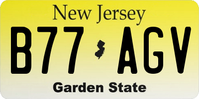 NJ license plate B77AGV