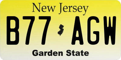 NJ license plate B77AGW