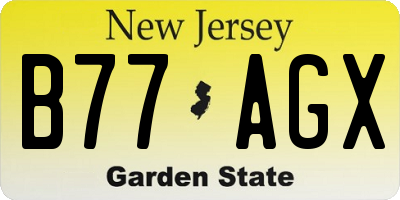 NJ license plate B77AGX